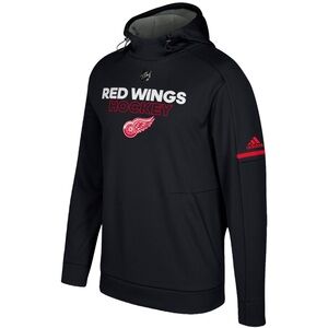 Black Detroit Red Wings hockey climawarm pullover hooded hoodie sweatshirt NHL